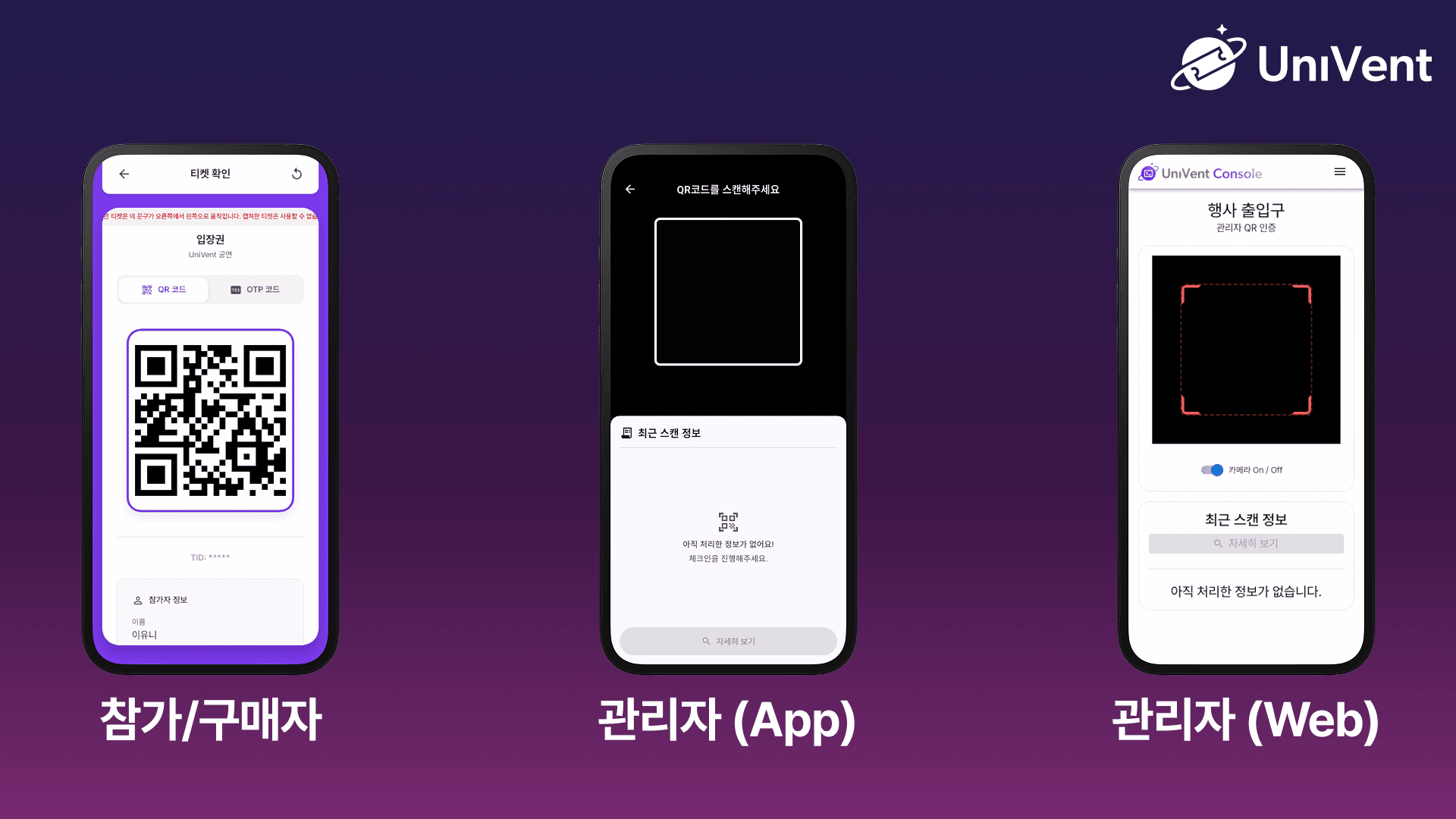 QR 관리자 인증 예시